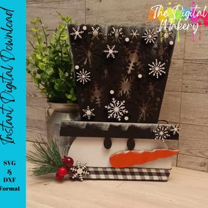 Lighted Snowman SVG | Snowman Lantern Shelf Sitter File | Lighted Snowman Laser Cut File | Digital Download