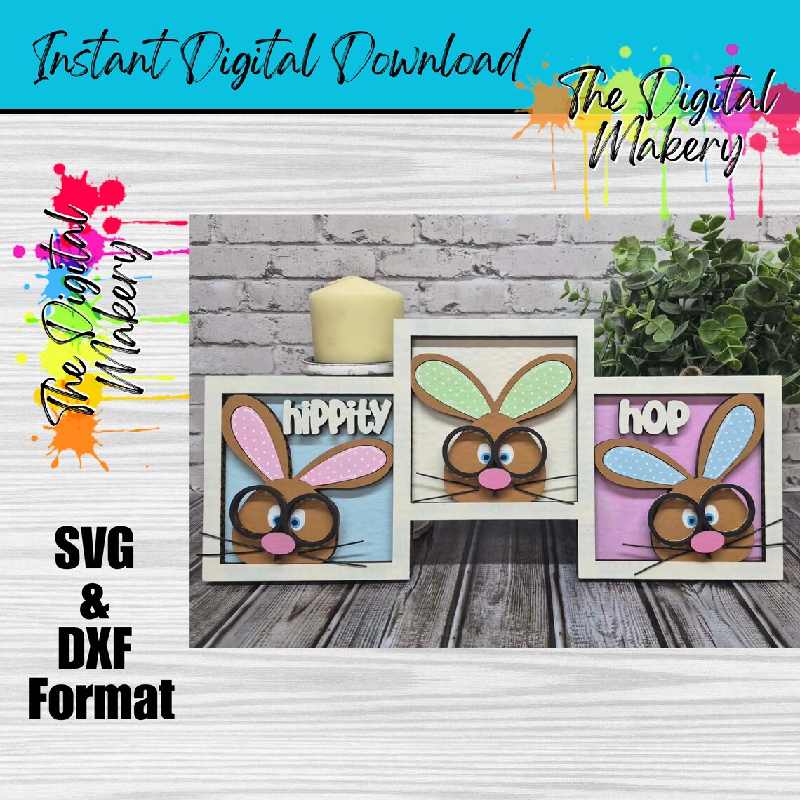 Easter Bunny Sign SVG | Hippity Hop Sign File | DIY Easter Decor ...
