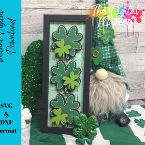 Archivo SVG de trébol de cuatro hojas para cortar con láser / Archivo de trébol de cuatro hojas / Archivo de decoración para el día de San Patricio para hacer tú mismo