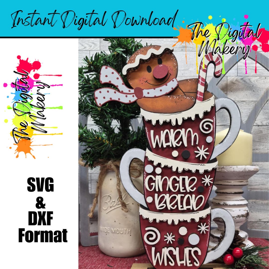 Christmas Gingerbread Sign SVG | Warm Gingerbread Wishes File | DIY ...