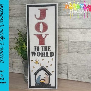 Alegría para el mundo SVG / Nacimiento navideño SVG / Archivo de letrero navideño / Decoración navideña de granja / Descarga digital