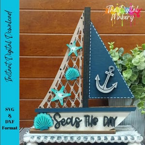 Archivo SVG de decoración náutica / Archivo SVG de velero / Decoración de vela / Archivo de decoración de playa DIY