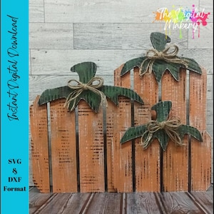Fall Pumpkins SVG | Fall Porch Decor File | Pumpkin Trio | Farmhouse Porch Pumpkins |  DIY Fall Decor File
