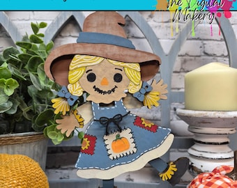 Scarecrow Girl SVG | Fall Girl File | Dancing Scarecrow File | DIY Fall Decor | TheDigitalMakery | Digital Download
