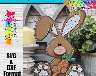 Easter Bunny SVG | Bunny Shelf Sitter File | Spring Decor File | TheDigitalMakery | Digital Download