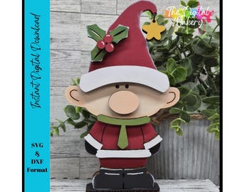 Elf świąteczny SVG | Plik Elf Bieguna Północnego | Uroczy elf SVG | Plik z dekoracjami świątecznymi DIY | TheDigitalMakery