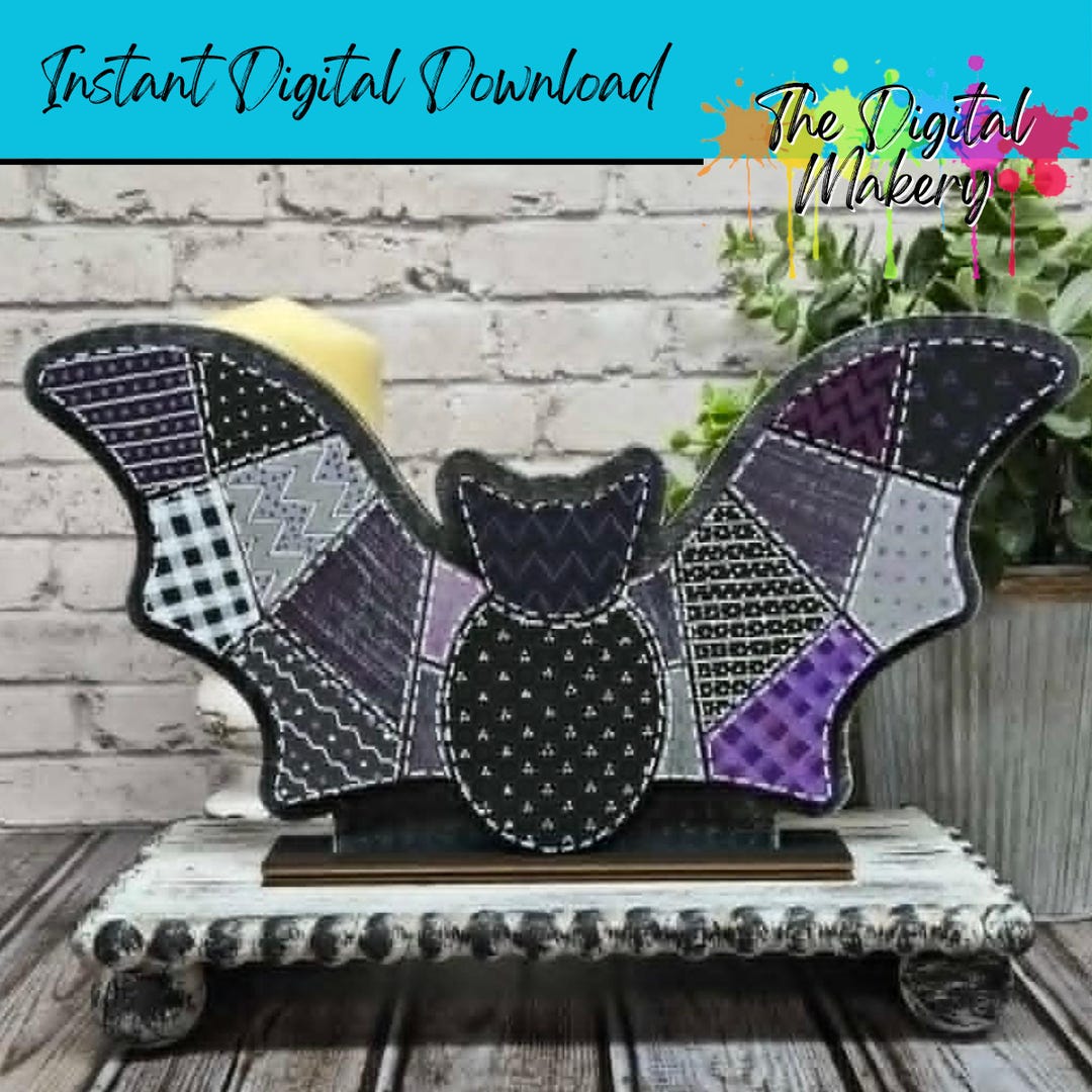 Patchwork Bat SVG | Halloween Bat File | DIY Spooky Decor ...