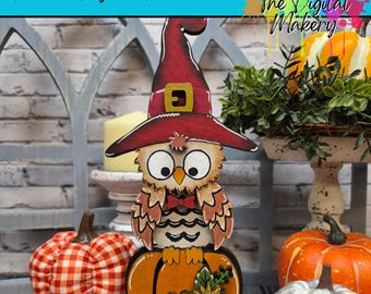 Fall Owl SVG | Autumn Owl on Pumpkin Laser Cut File | DIY Fall Decor File | TheDigitalMakery | Digital Download