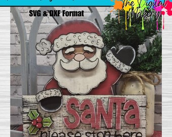 オールド セント ニック サンタ サイン SVG/レーザー カット/デジタル