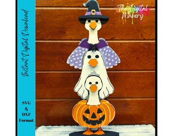 Letrero de Halloween SVG / Archivo de gansos de Halloween / Ganso apilado SVG / Archivo de decoración de Halloween DIY / TheDigitalMakery