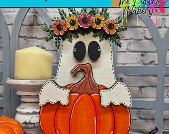 Floral Crown Ghostie SVG | Halloween Ghost With Flower Crown | DIY Halloween Decor File | TheDigitalMakery | Digital Download