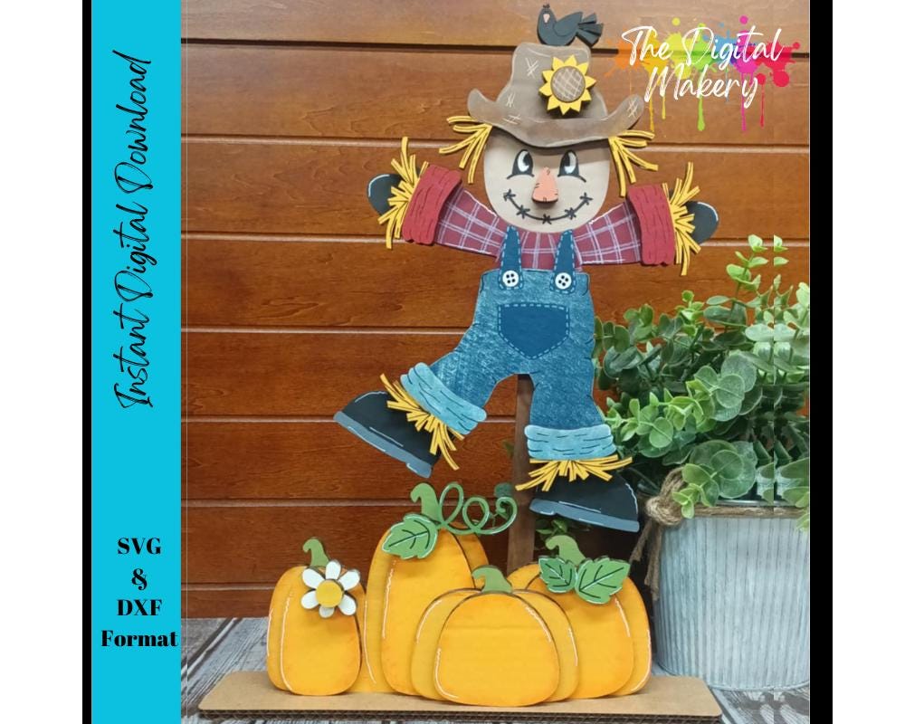 Fall Scarecrow SVG | Scarecrow Shelf Sitter File | DIy Fall Decor File | Scarecrow SVG