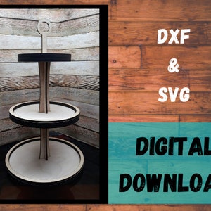 Tiered Tray Laser File, Tiered Tray SVG, Tiered Tray Decor, Laser File, GlowForge Cut File