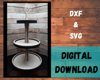 Tiered Tray Laser File, Tiered Tray SVG, Tiered Tray Decor, Laser File, GlowForge Cut File