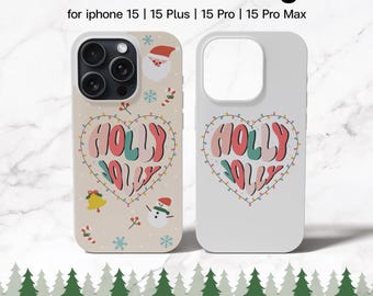 Jultomten med girlangljus mobilskal design | Sublimeringstelefonskal bunt | iPhone-design | PNG-fil | Direkt nedladdning