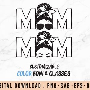 Messy bun Mom SVG, Mom life svg