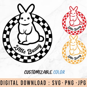 Easter Checkered Round Frame svg, Rabbit Checkered pattern svg, Checkered frame svg, Checker svg, svg for cricut