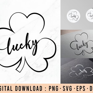 Lucky Clover SVG | St. Patrick&#39;s Day SVG | Clover SVG | Lucky svg | Svg Designs | Svg Cut Files For Cricut | Svg Files For Cricut | Svg Cut