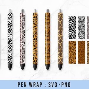 Pen wraps | Skin Animals Pen wraps | Ink Joy pen wrap | 6 designs - PNG SVG file