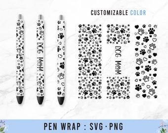Dog Paw Pen Wrap ,Dog Mom Pen Wrap, Dog lover Pen Wrap ,Pettern Pen wrap , Pen Wrap Bundle, Digital Download PNG SVG
