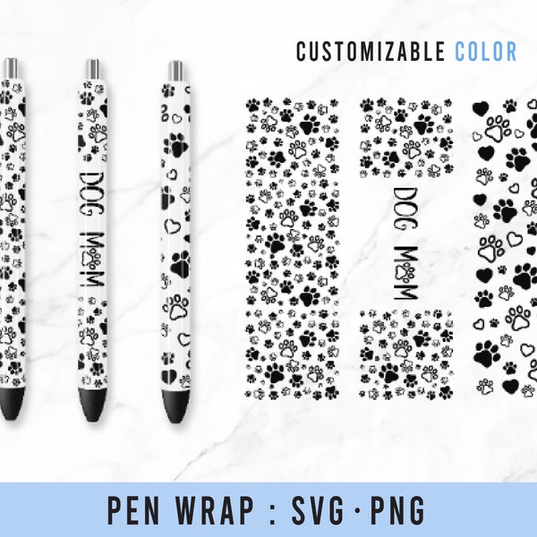 Dog Paw Pen Wrap ,Dog Mom Pen Wrap, Dog lover Pen Wrap ,Pettern Pen wrap , Pen Wrap Bundle, Digital Download PNG SVG