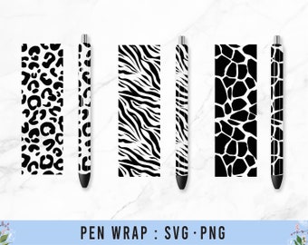 Animal Print Pen Wrap Svg, Pen Wrappers,Pettern Pen wrap ,Leopard Cow Zebra Animal print pen wrap svg , Animal Pen wrap svg, Zoo Pen wrap