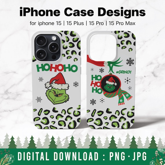 Green leopard Christmas Phone Case Designs | Sublimation Phone Case Bundle | iPhone Sublimation Design | PNG & JPG file| Instant Download