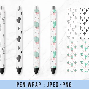 4 Cactus Pen Wrap | Cactus Lovers Pen Wrap | JPEG PNG