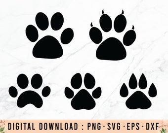 Bundle Paw SVG, cat paw Svg, Dog Paw Svg, Pet Paw svg ,Animal paw svg,Silhouette or Cricut,PAW Print SVG Cut, T shirt Digital Printable Bear