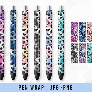 Tie Dye Leopard | Tie Dye Pen Wrap | Epoxy Glitter Pen Wrap | Ink Joy Wraps | Digital Download PNG JPG