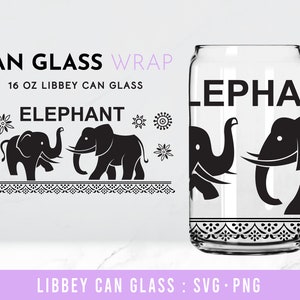 Elephant Glass Wrap Svg, Thai lover 16 oz Libbey Full Wrap Svg, Libbey Glass Svg