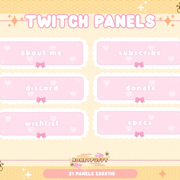 Pastel Pink Lace Girly Twitch Panels / Cute Twitch Panels / Custom Twitch Panel / Stream Pack / Stream Overlay