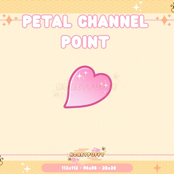 Sakura Petal Channel Points for Twitch / Twitch Channel Point Icon / Twitch Emotes / Cute / Stream Emotes / Cherry Blossom / Heart / Petal