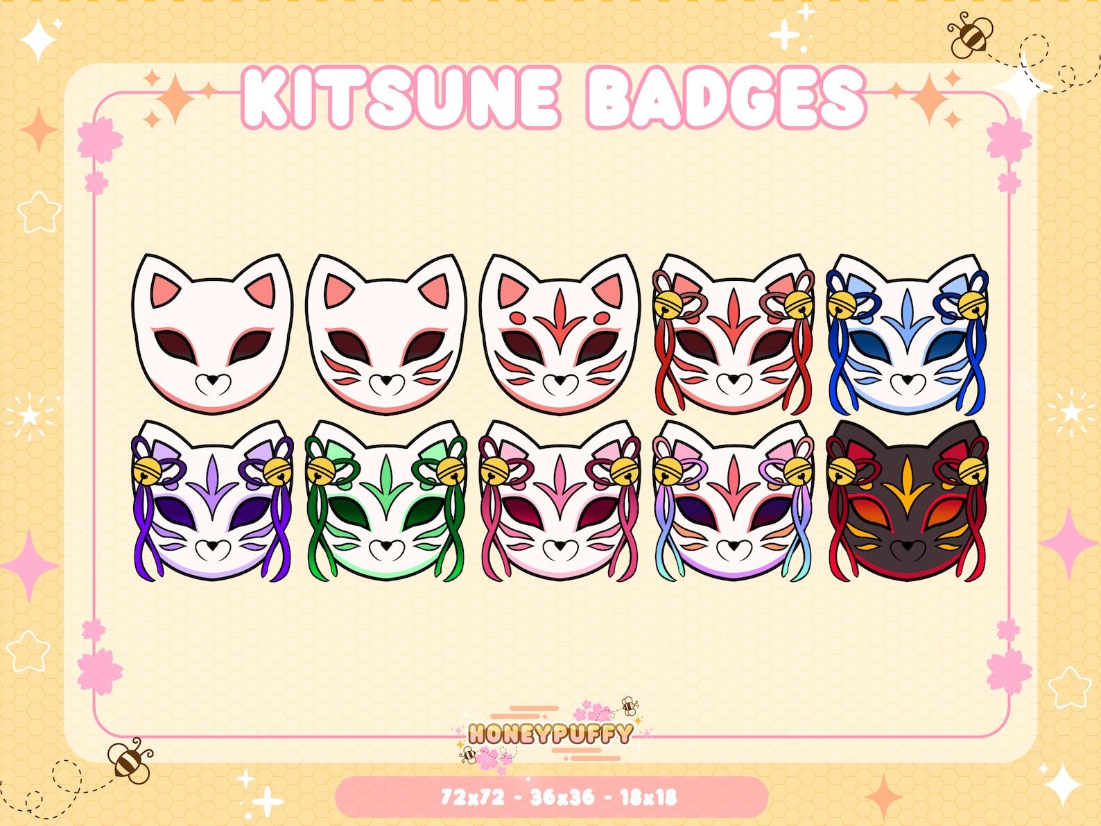 Kitsune Fox Sub Badges Bit Badges Twitch - Etsy