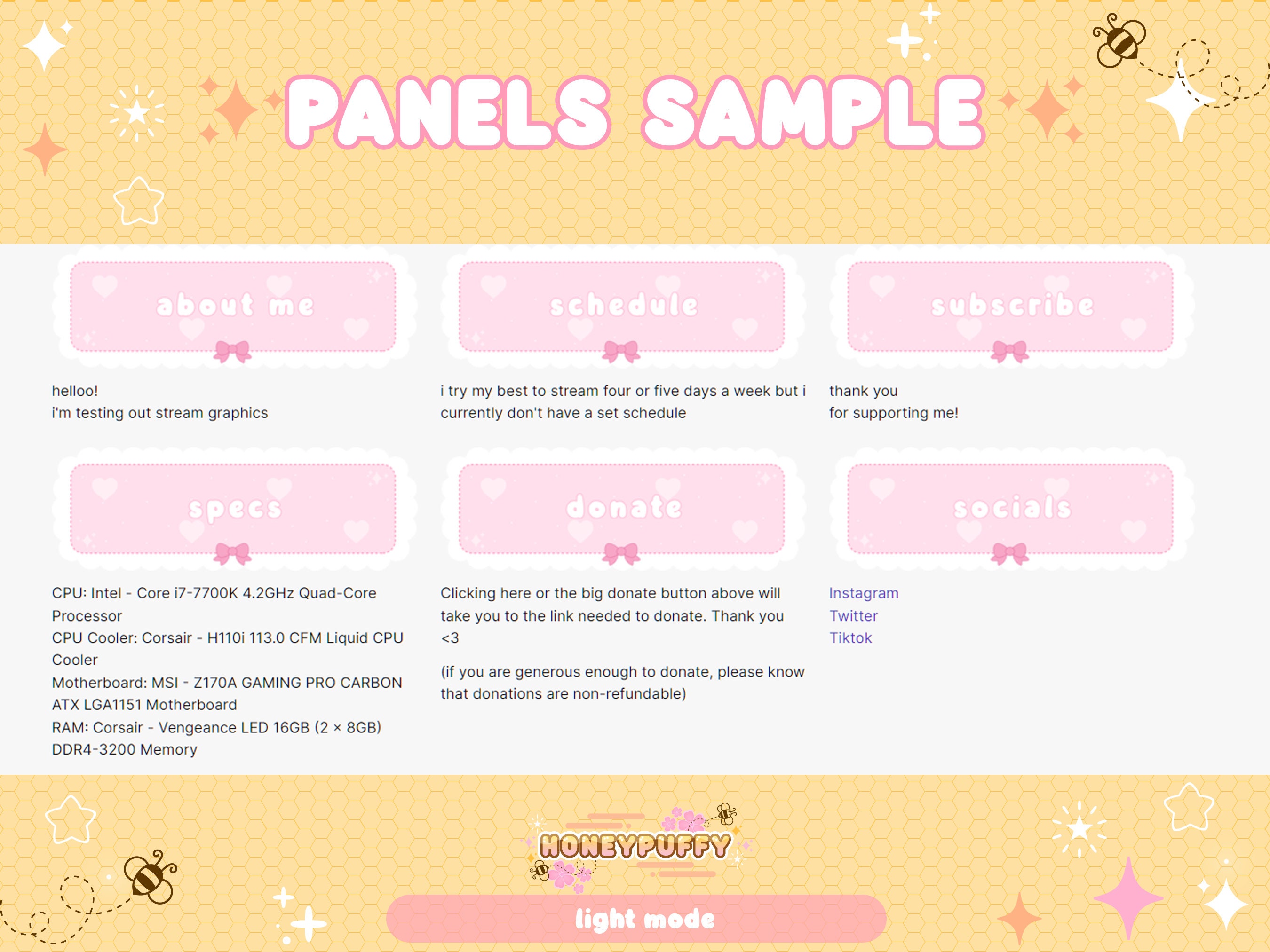 Pastel Pink Lace Girly Twitch Panels / Cute Twitch Panels / Custom ...