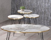 Gold Round Coffee Table Nesting Table Set Mid century Coffee Tables with Black Legs Nesting Table Set Of 3 Round Side Tables