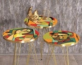 Abstract Nesting Tables Cubism Coffee Table African Women End Tables Map Nesting Table Set Of 3 Round Coffee Tables Living Room End Table