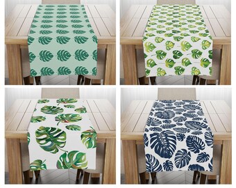 AUUXVA HAIIO Watercolor Palm Leaf Flower Sloth Table Runner 90 inches Long Heat Resistant Home Holiday Party Outdoor Wedding Dining Room Tabletop Decor AUUXVA HAIIO Watercolor Palm Leaf Flower Sloth Table Runner 90 inches Long Heat Resistant Home Holiday Party Outdoor Wedding Dining Room Tabletop Decor