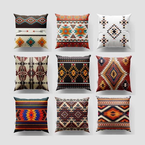 Southwestern Pillow Cover, Southwestern Decor, Rug Design Throw Pillow, Kilim Cushion Case, Housewarming Gifts, 20x28 Lumbar Pillowcase