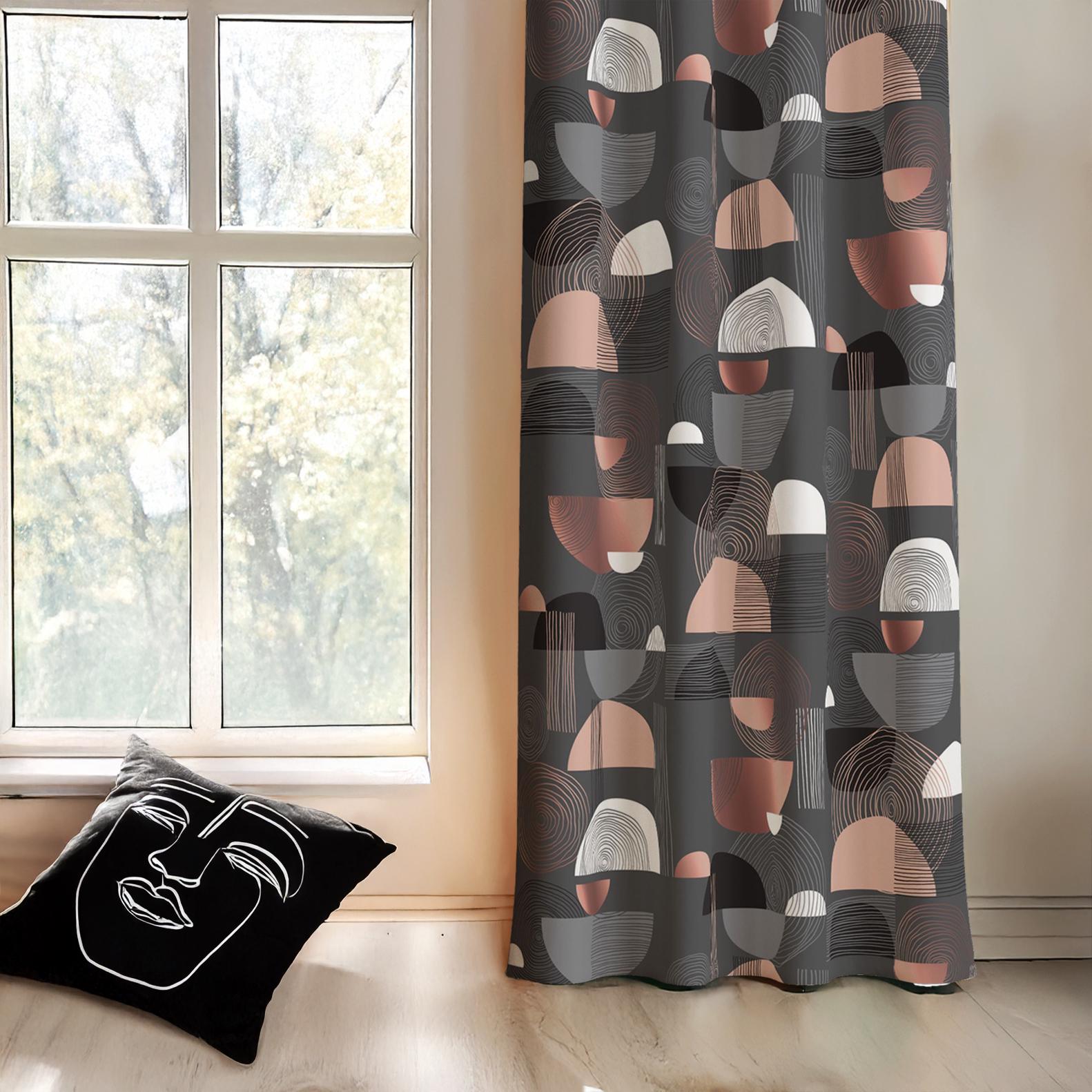 Tenda termica geometrica, tende moderne per finestre, mantovana minimalista per cucina, pannelli per tende eleganti, pannelli per tende grafiche, tend
