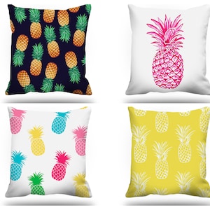 Pineapple Pillow Cover|Tropical Throw Pillow|Fruit Cushion Cover|Botanical Home Decor|Pineapple Throw Pillow Case|Double Sided Pillow