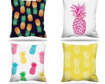 Housse de coussin ananas | Oreiller tropical | Housse de coussin de fruits | Décor botanique à la maison | Taie d'oreiller ananas | Oreiller double face