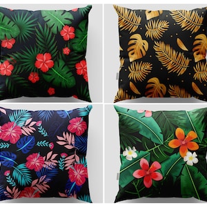 Tropical Pillow|Tropical Decor|Outdoor Botanic Throw Pillow|Palm Leaf Cushion Case|Spring Pillow Cover