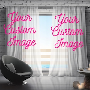 Custom Curtain, Personalized Curtain, Put Your Image on Drapes, Design Your Own Drapery, Any Size Drapes, Customized Valance & Door Drapery