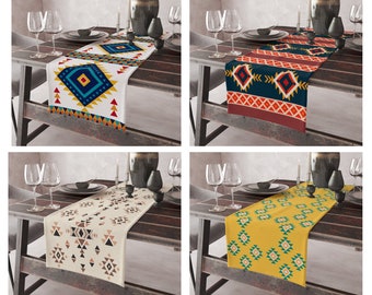 Boho Table Runner|Aztec Ethnic Table Cloth|Navajo Kitchen Decor|Vintage Table Decoration|Traditional Table Runner|Bohemian Table Linens