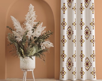 Western Drapery Panel, Southwestern Window Curtain, Southwest Style Drapes Panel, Ranch Window Decor, Farmhouse Chic Curtains