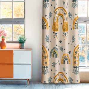 Drawing Art Window Curtain, Abstract Valances, Minimalist Drapery Panel, Onedraw Window Drapes, Modern Window Panel, Blackout Curtain
