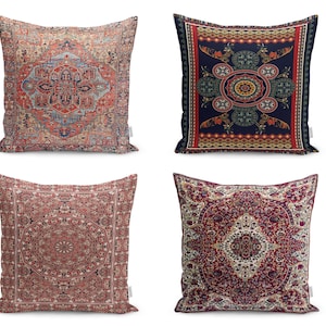Rug Design Pillow Cover, Southwestern Pillow Case, Ethnic Aztec Cushion Cover, Turkish Kilim Throw Pillow Cover, Boho Pillowcase