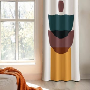Minimalist Art Window Curtain, Onedraw Drapes Panel, Blackout Curtain, Kitchen Window Valance, Scandinavian Window Drapery Panel
