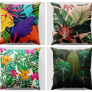 Outdoor Kissenbezug, Tropischer Kissenbezug, Sommer Trend Kissen, Sunbrella Kissenhülle, Frühling Deko, Botanische Deko